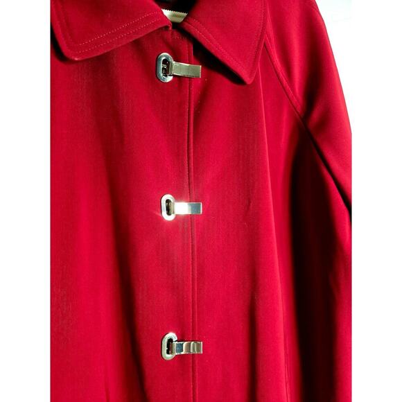 London Fog Rain Trench Coat Size 1X Red Outdoor  Rain fall - Picture 7 of 13